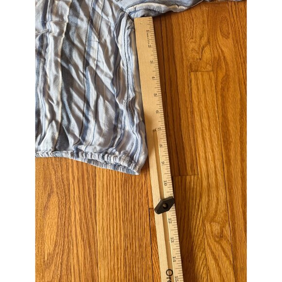 Ana Blue & White Striped Rayon Tie-Front Blouse Top XL - Picture 5 of 11